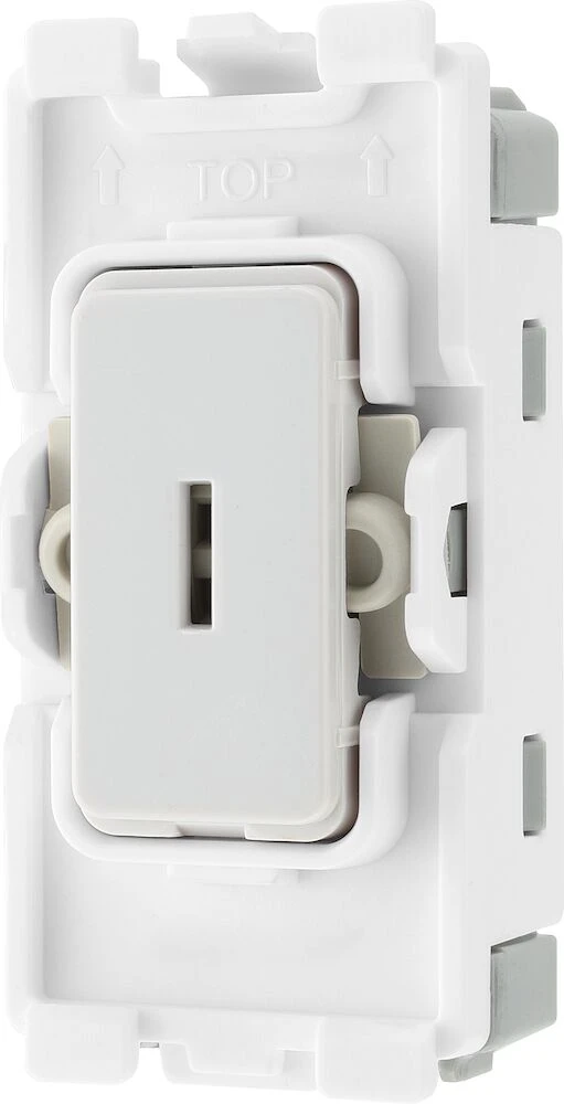 BG Grid 20A Secret Key Switch Module 2 Way, Single Pole,  White