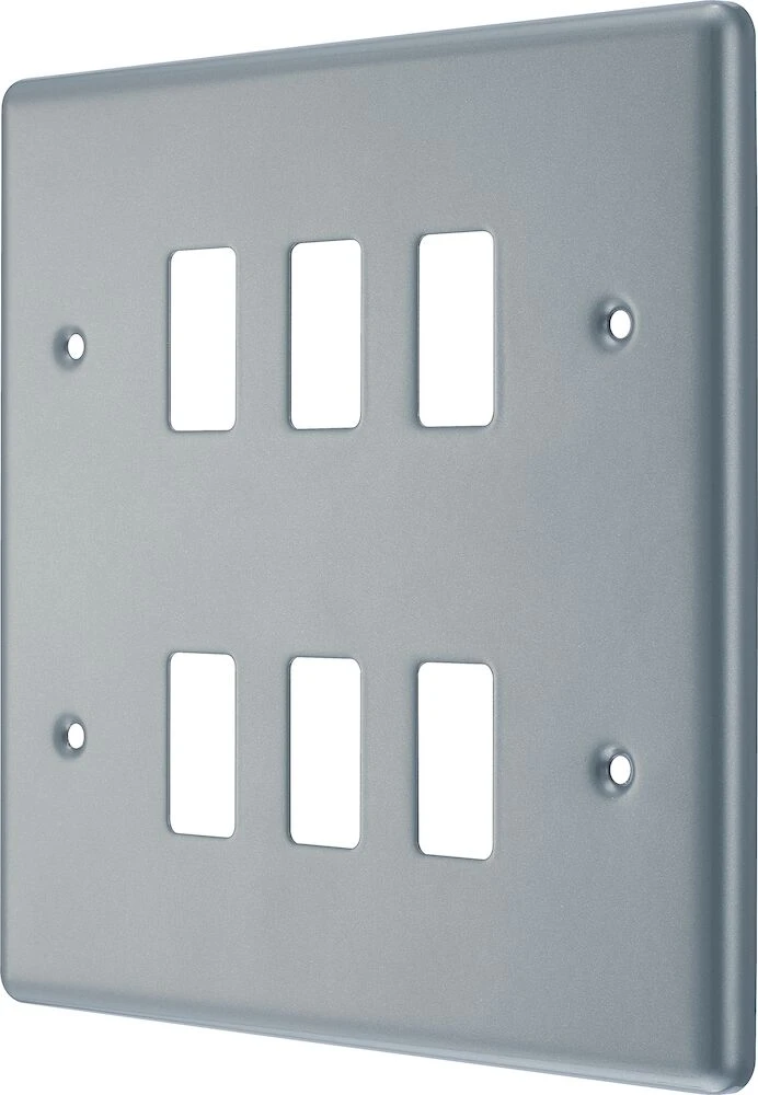 BG Grid Metal Clad Square Front Plate 6 Module