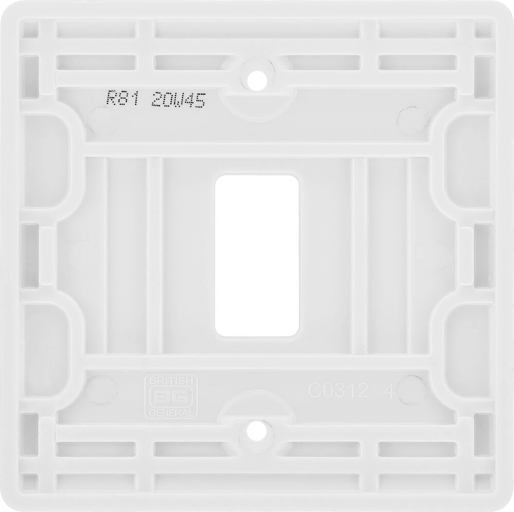 BG Grid Nexus Series White Moulded Front Plate 1 Module
