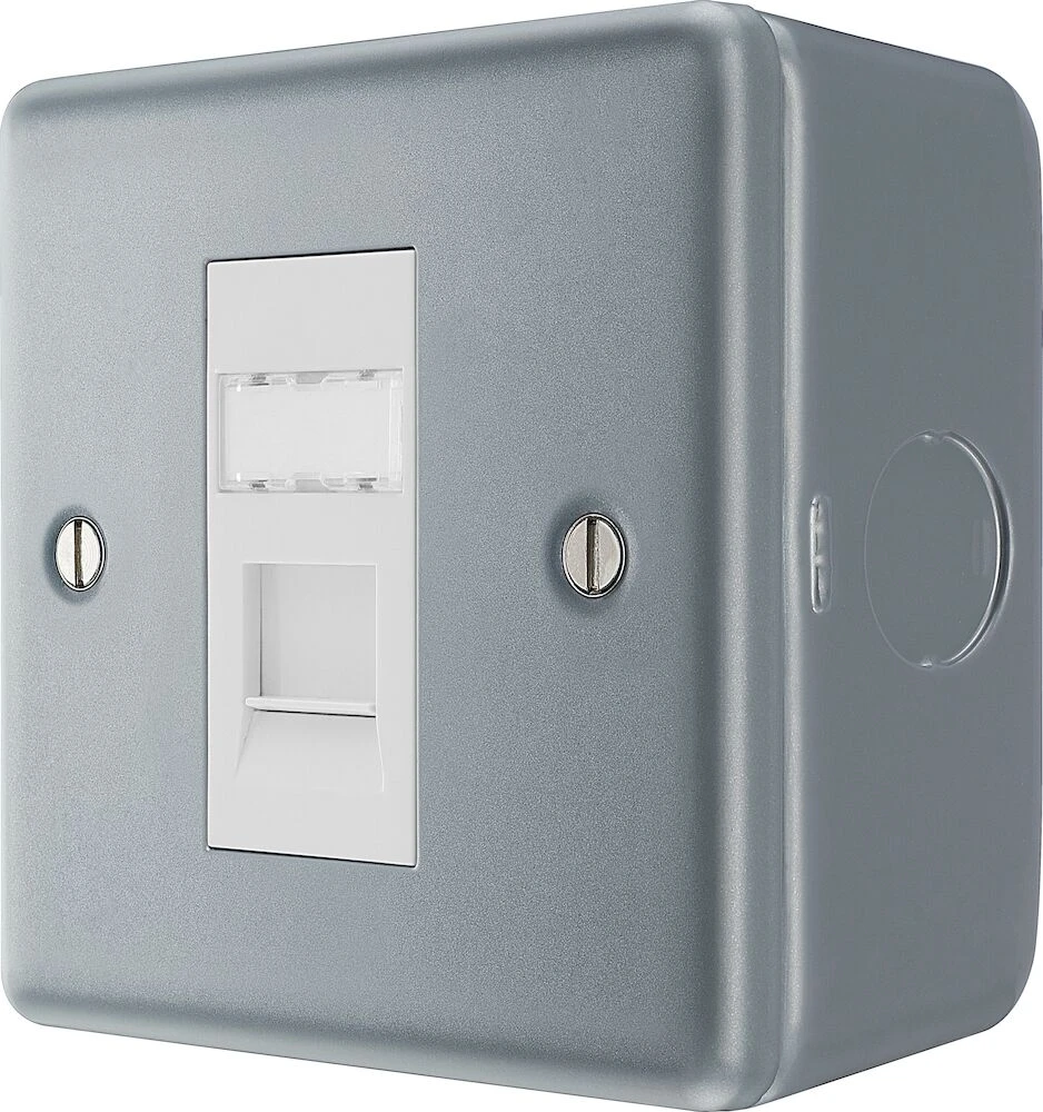 BG Metal Clad Single RJ45 Telephone Socket, IDC Type
