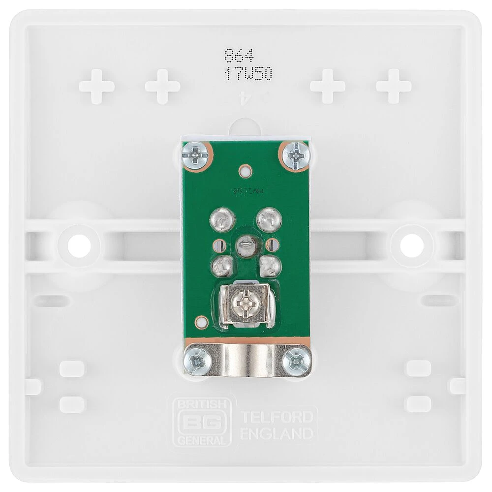 BG Nexus Series White Moulded Single Satellite Socket