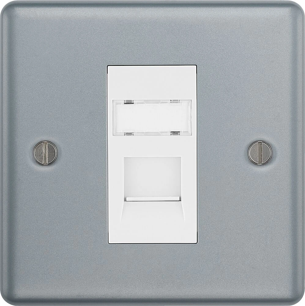BG Metal Clad Single RJ45 Telephone Socket, IDC Type