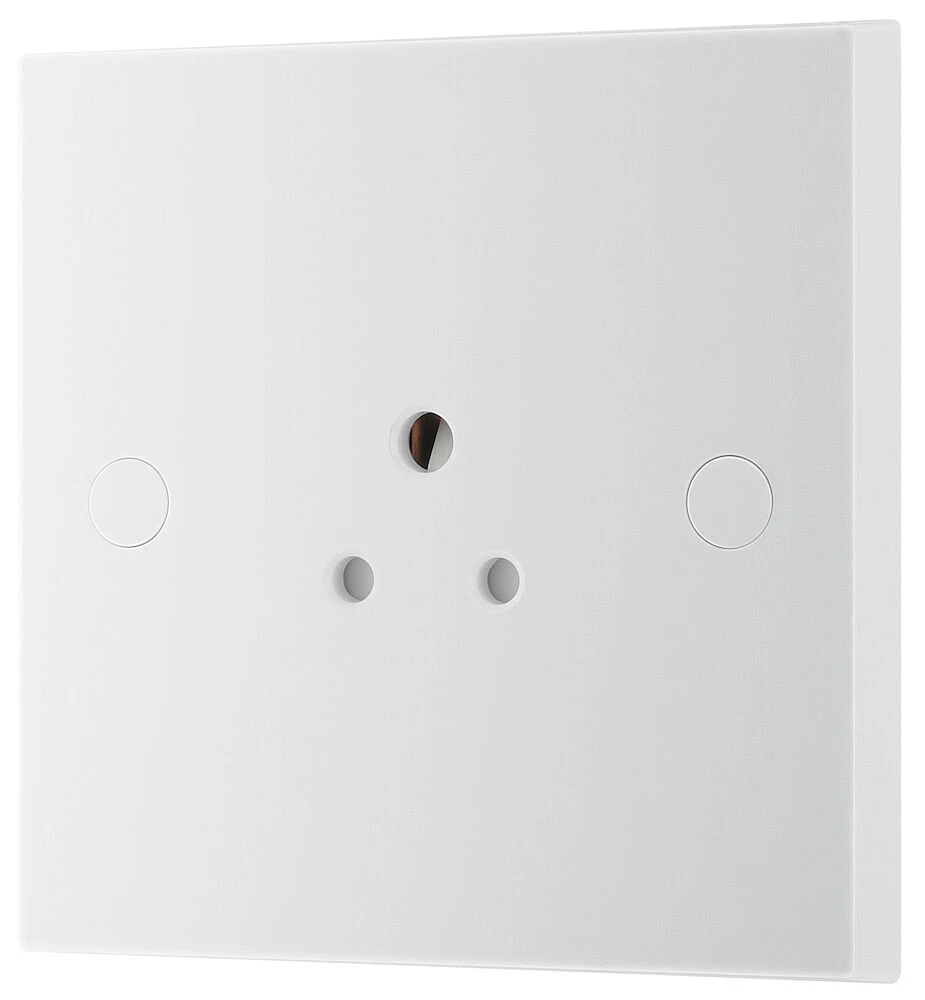 BG White Moulded Square Edge 2A Single Round Pin Unswitched Socket