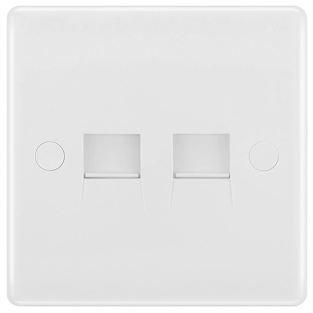BG Nexus Series White Moulded Double RJ11 Telephone Socket Screw Type