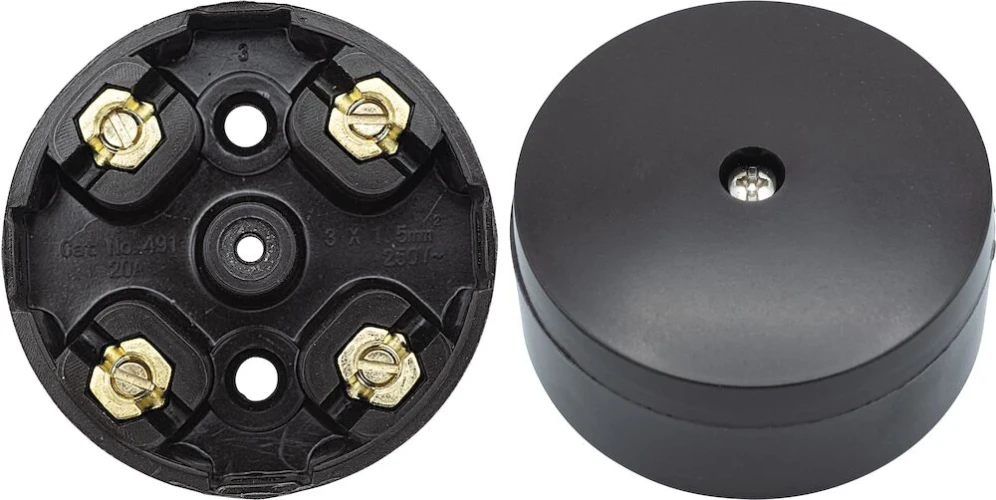 BG Knockout Entry Junction Box, 4 Way, 20A, 57mm Dia, Brown