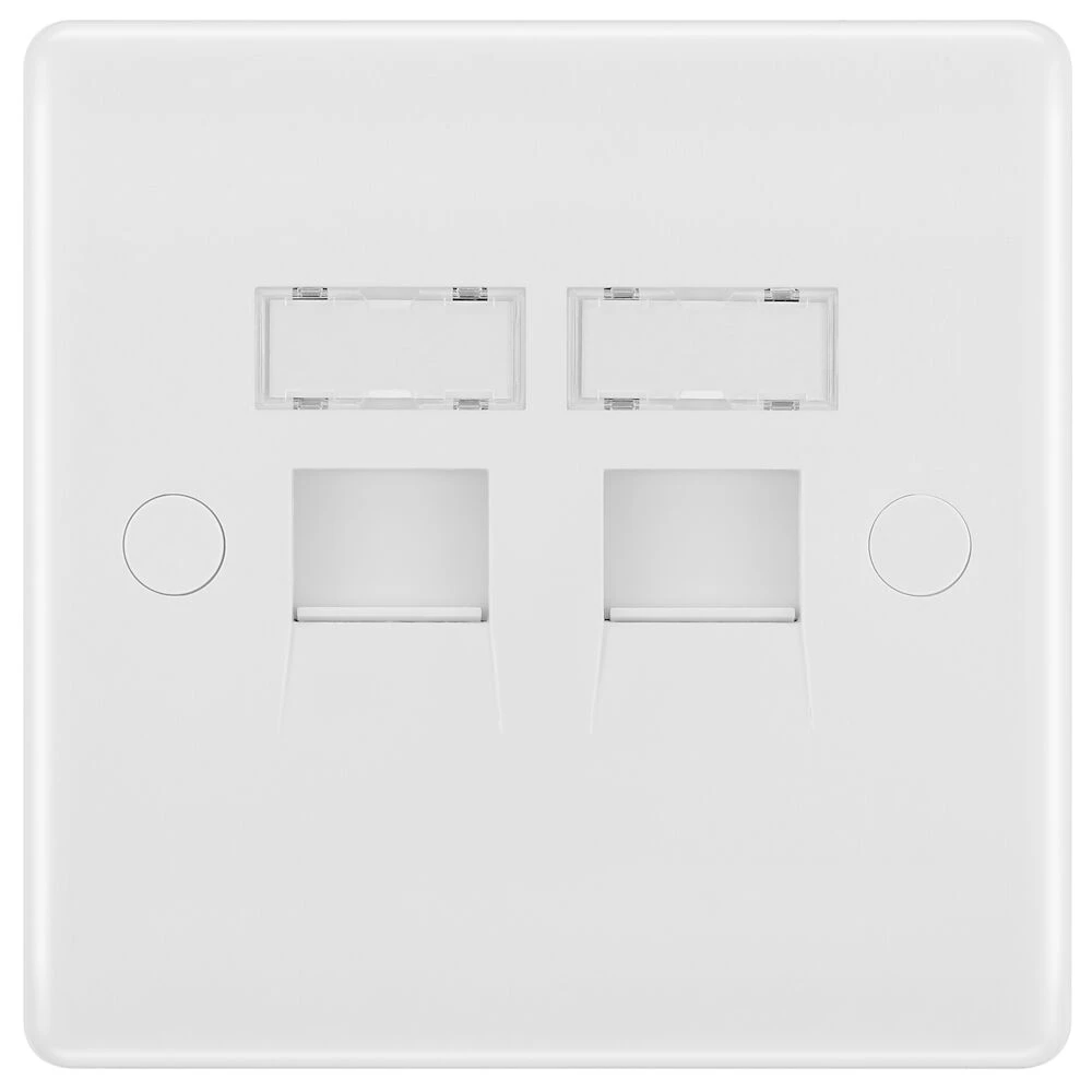 BG Nexus Series White Moulded Double RJ45 Telephone Socket IDC Type