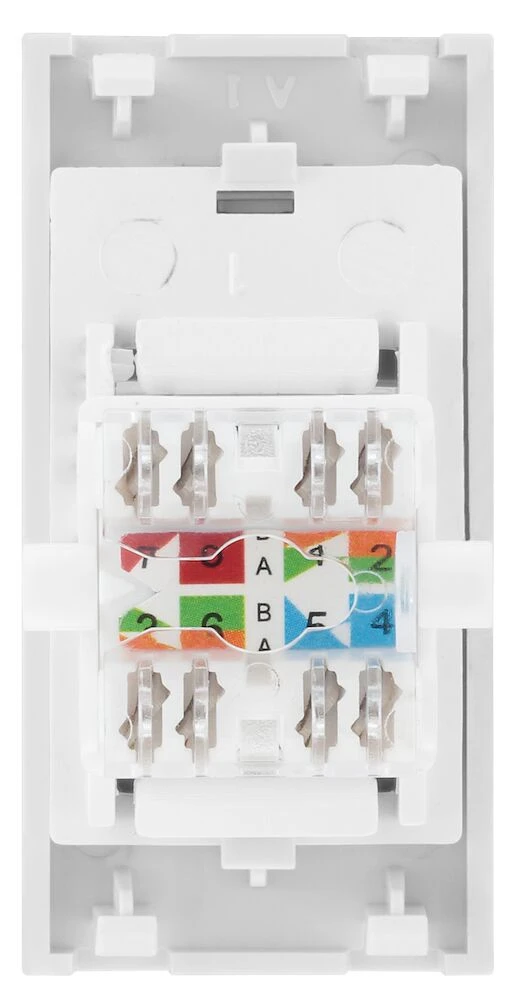 BG Euro Module RJ45, CAT6, IDC, White
