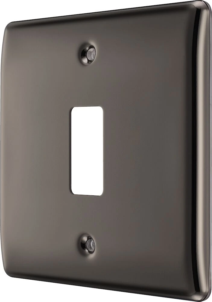BG Grid Nexus Metal Square Front Plate 1 Module, Black Nickel