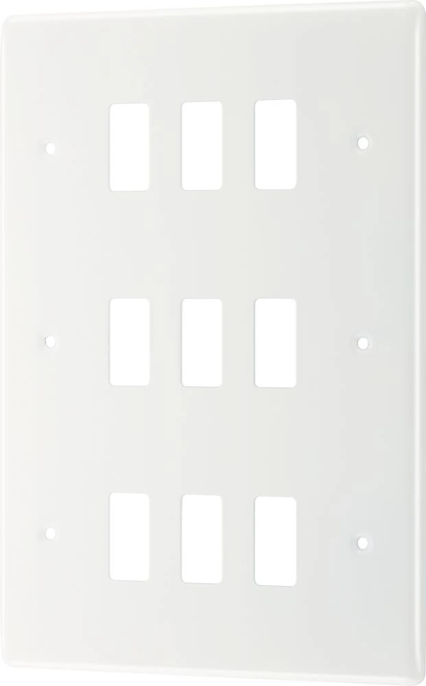 BG Grid Nexus Series White Moulded Front Plate 9 Module