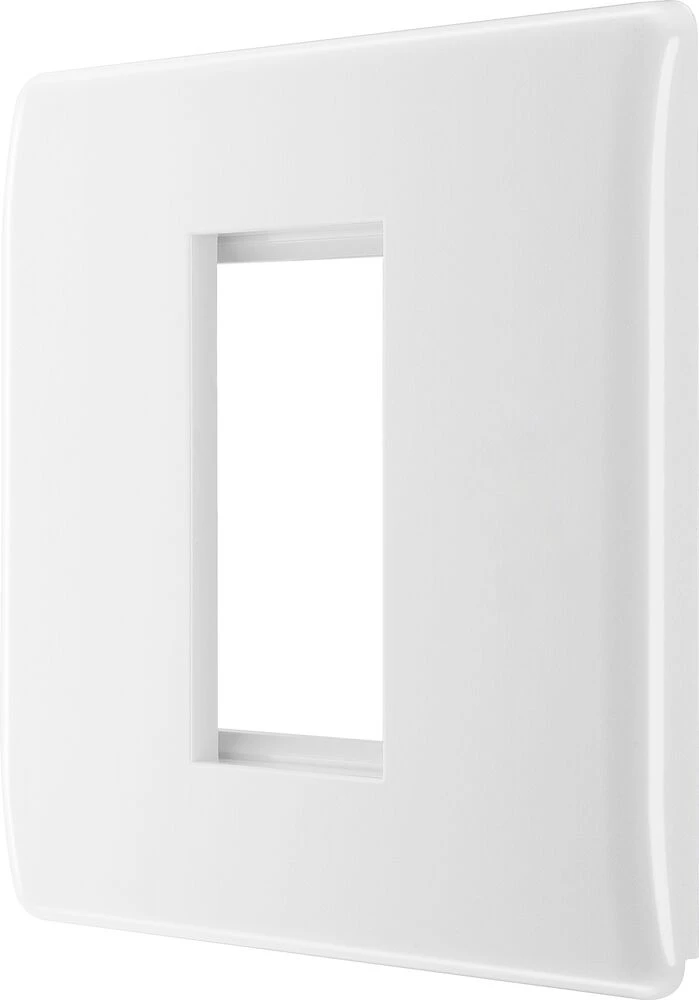 BG Nexus White Moulded Square Euro Module Front Plate 1 Module