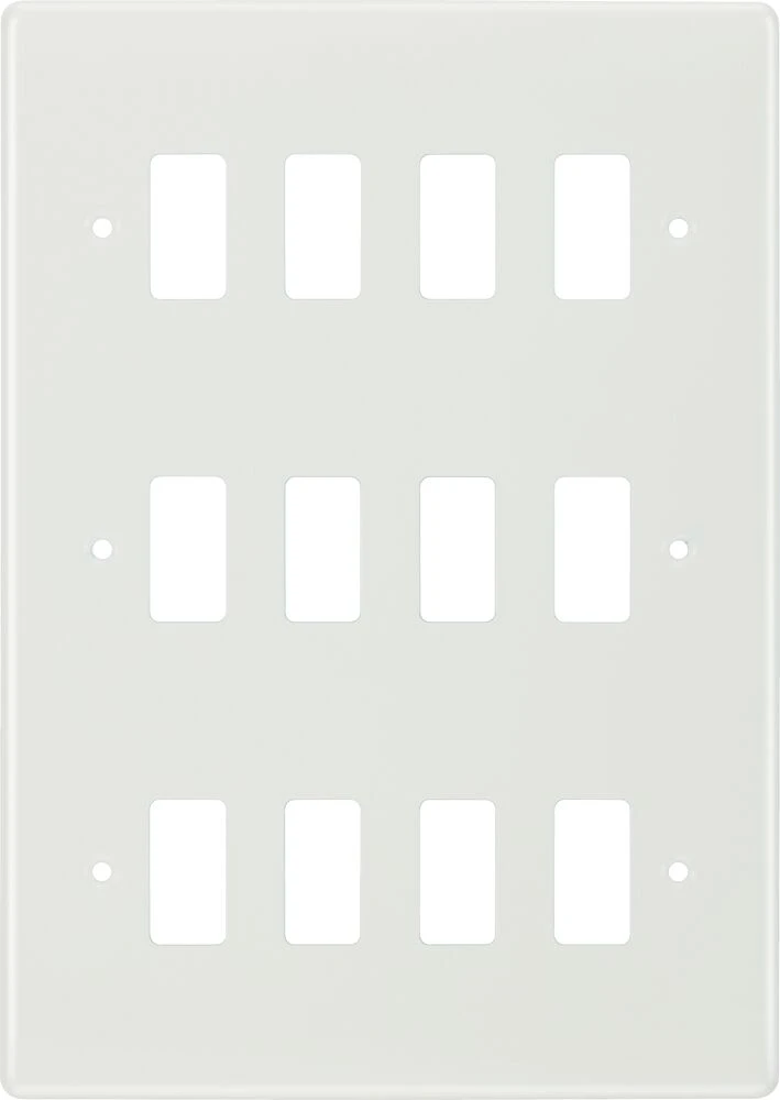 BG Grid Nexus Series White Moulded Front Plate 12 Module