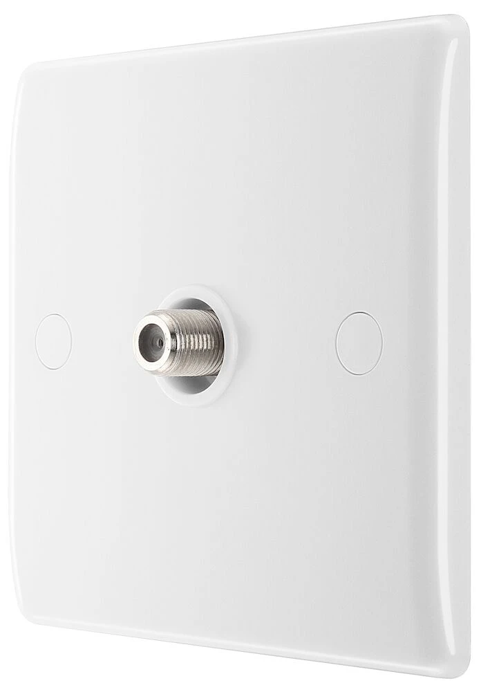 BG Nexus Series White Moulded Single Satellite Socket