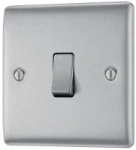 BG Nexus Metal Brushed Steel, 20A 16AX Intermediate Switch