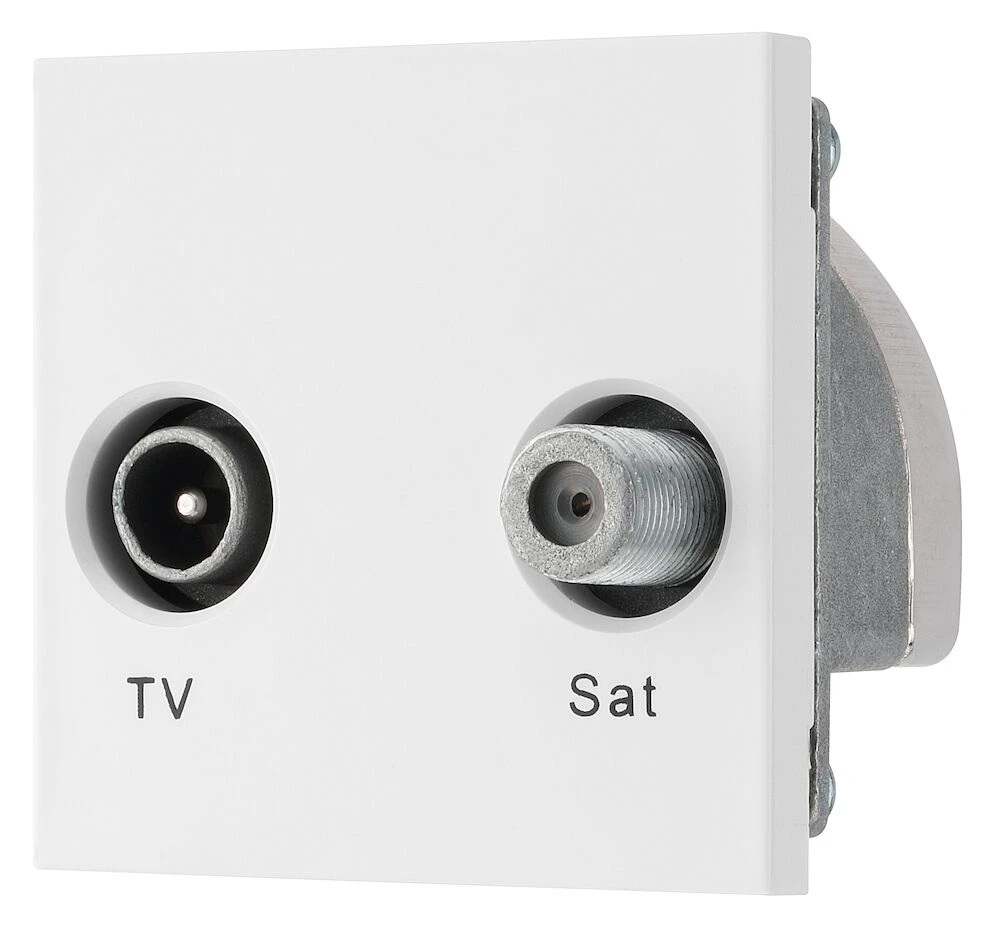 BG Euro Module TV, and Satellite, IEC Male, SAT-F Female, White