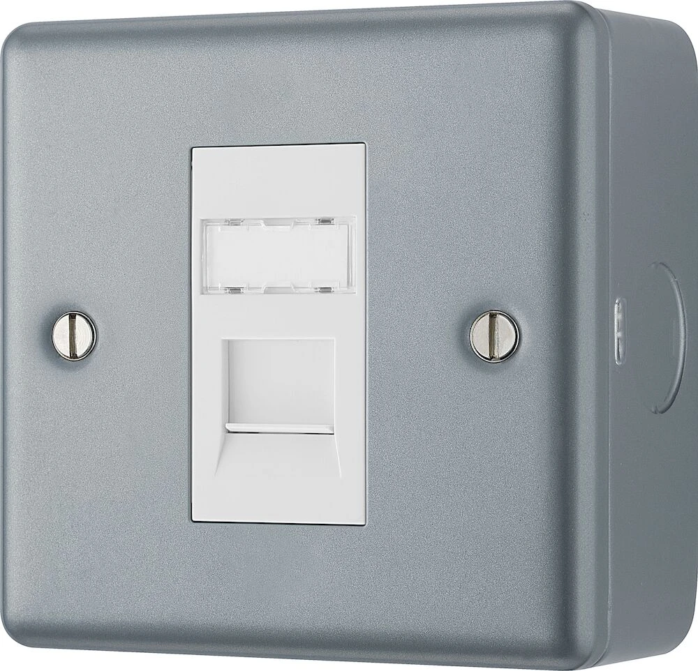 BG Metal Clad Single RJ45 Telephone Socket, IDC Type