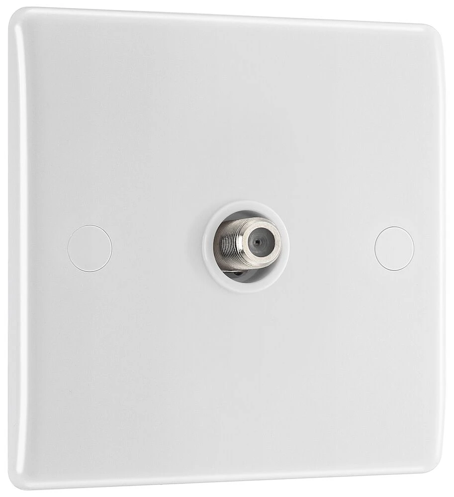 BG Nexus Series White Moulded Single Satellite Socket