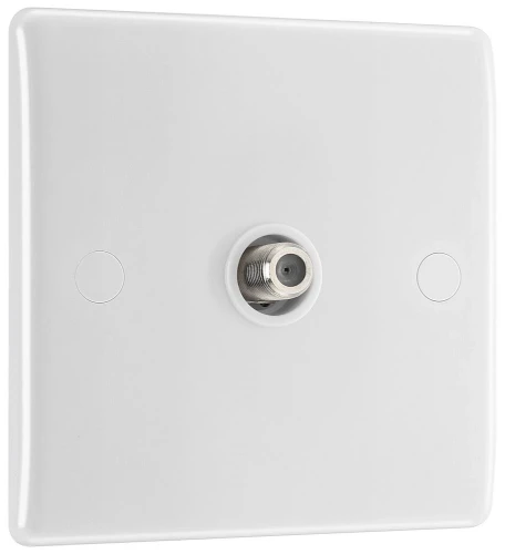 BG Nexus Series White Moulded Single Satellite Socket