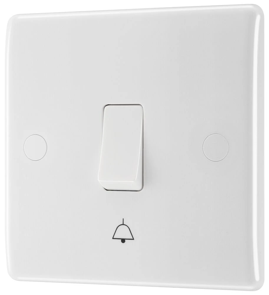 BG Nexus Series White Moulded 10AX Bell Push Switch 1 Way