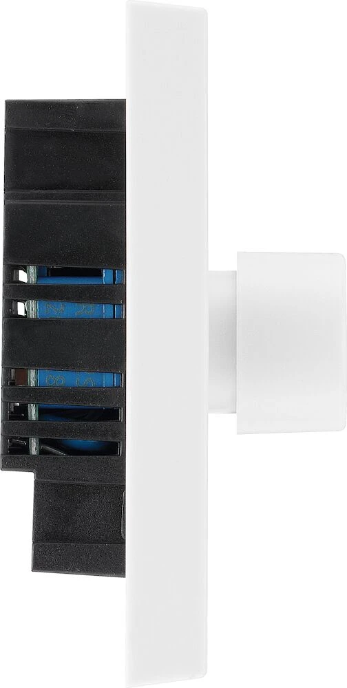 BG White Moulded Square Edge Triple Dimmer Switch 2 Way, Trailing Edge 200W