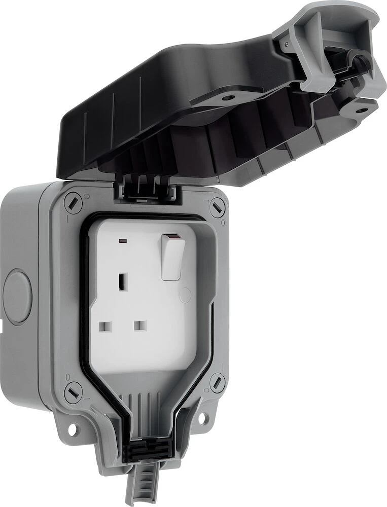 BG Nexus Storm, 13A Single Switched Socket, IP66