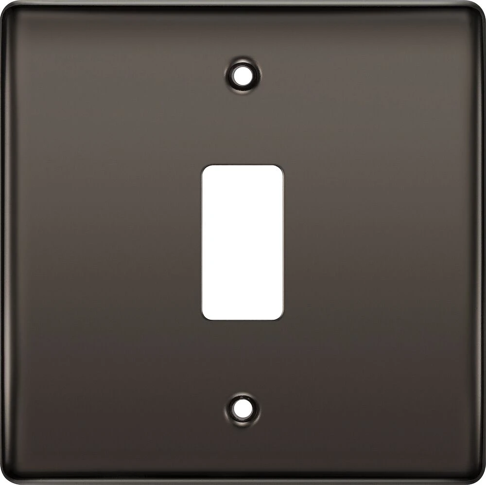 BG Grid Nexus Metal Square Front Plate 1 Module, Black Nickel
