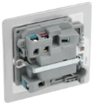 BG Screwed Flatplate, Brushed Steel, Switched 13A Fused Connection Unit with LED Indicator