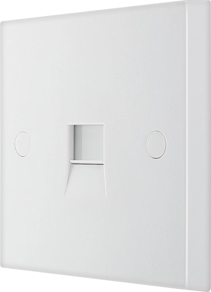 BG White Moulded Square Edge Single Master Telephone Socket Screw Type
