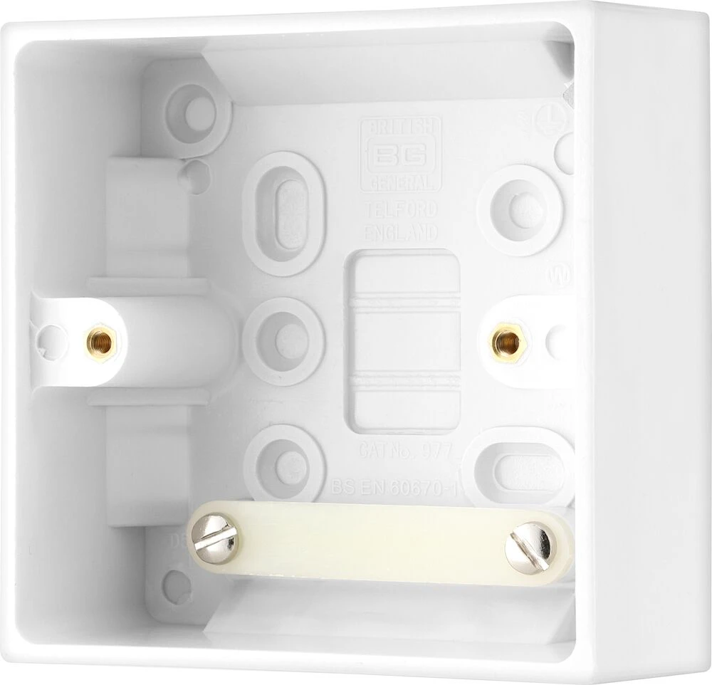 BG White Moulded Square Edge Single Surface Box 45mm