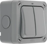 BG Weatherproof, 20A Double Switch, 2 Way, IP66
