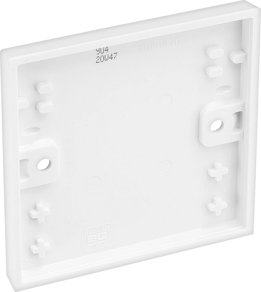 BG White Moulded Square Edge Single Blank Plate