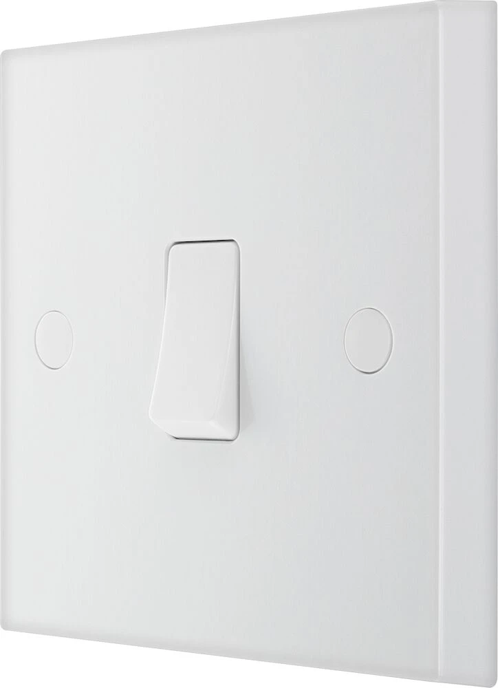 BG White Moulded Square Edge 20A 16AX Single Switch 2 Way