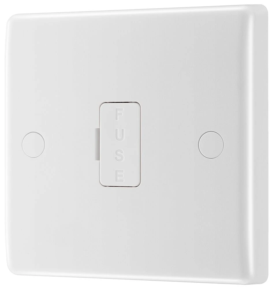BG Nexus Series White Moulded 13A Unswitched Fused Connection Unit with Flex Outlet