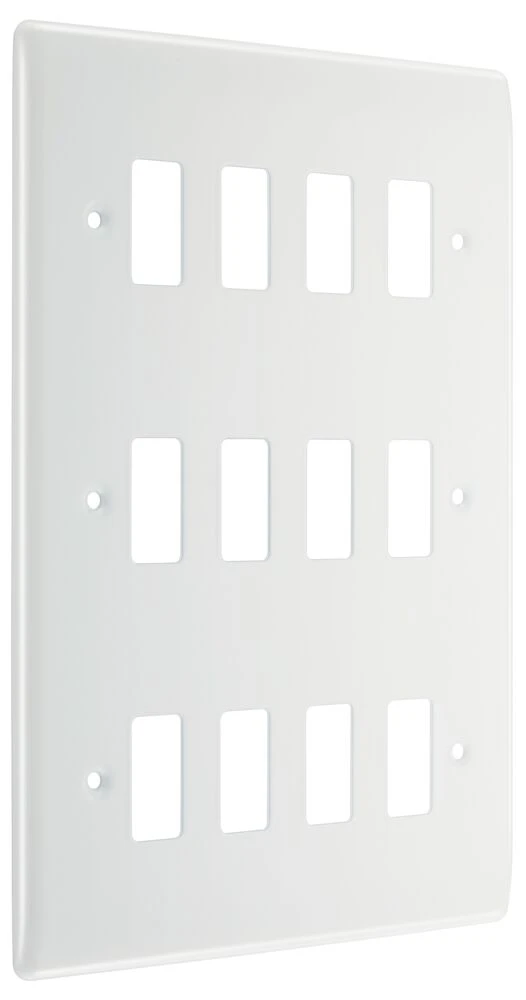 BG Grid Nexus Series White Moulded Front Plate 12 Module