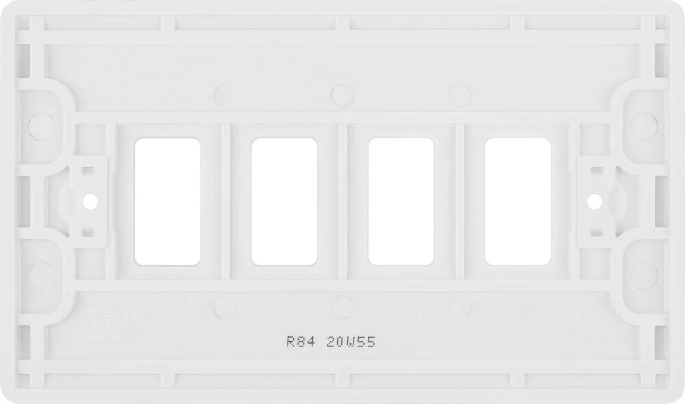 BG Grid Nexus Series White Moulded Front Plate 4 Module