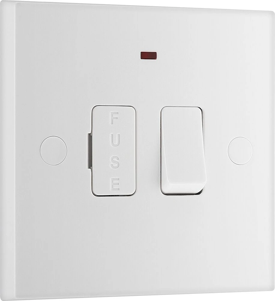 BG White Moulded Square Edge 13A Switched Fused Connection Unit with LED Indicator