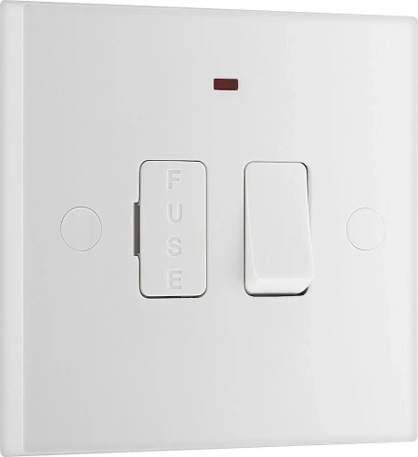 BG White Moulded Square Edge 13A Switched Fused Connection Unit with LED Indicator