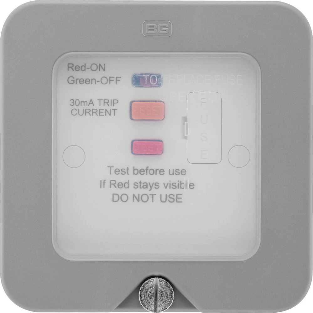 BG Nexus Storm, Unswitched Fused Connection Unit with Latching RCD, IP66