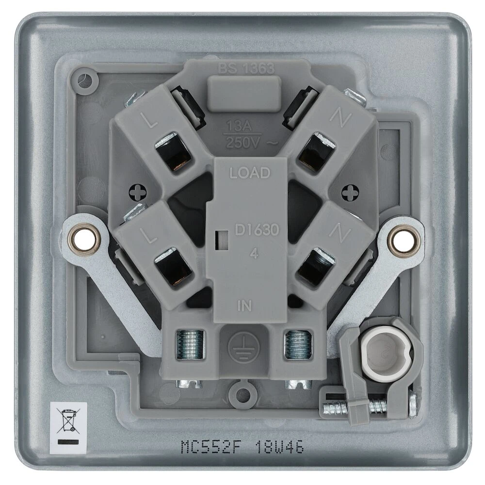 BG Metal Clad 13A Unswitched Fused Connection Unit with Optional Flex Outlet