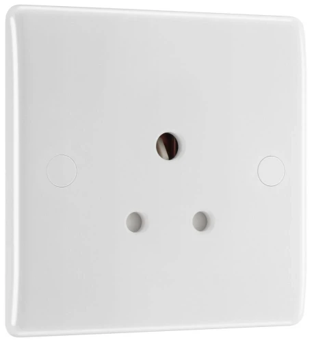 BG Nexus Series White Moulded 5A Single Round Pin Unswitched Socket