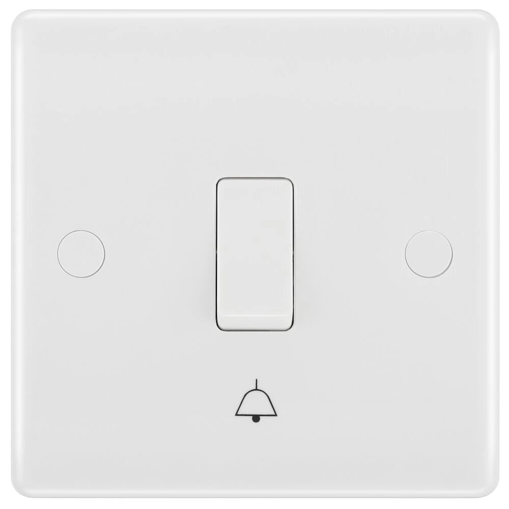 BG Nexus Series White Moulded 10AX Bell Push Switch 1 Way