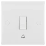 BG Nexus Series White Moulded 10AX Bell Push Switch 1 Way