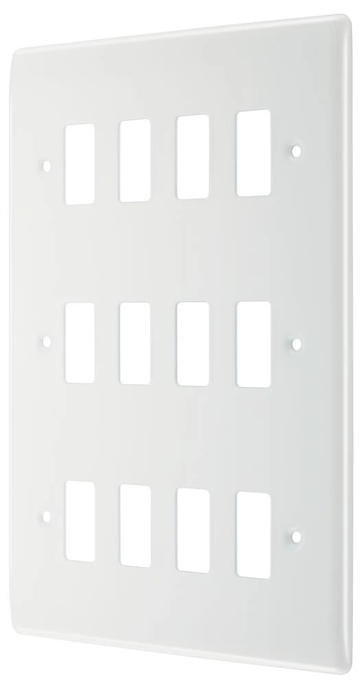 BG Grid Nexus Series White Moulded Front Plate 12 Module