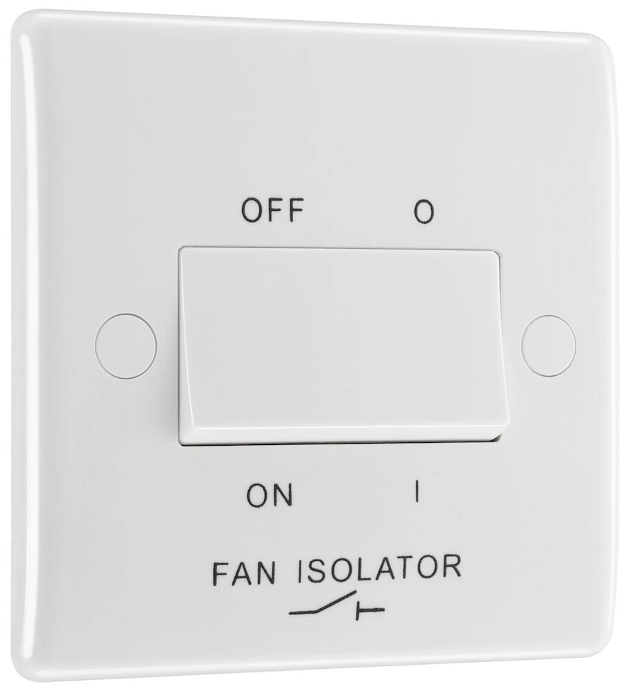BG Nexus Series White Moulded 10AX Triple Pole Fan Isolator Switch