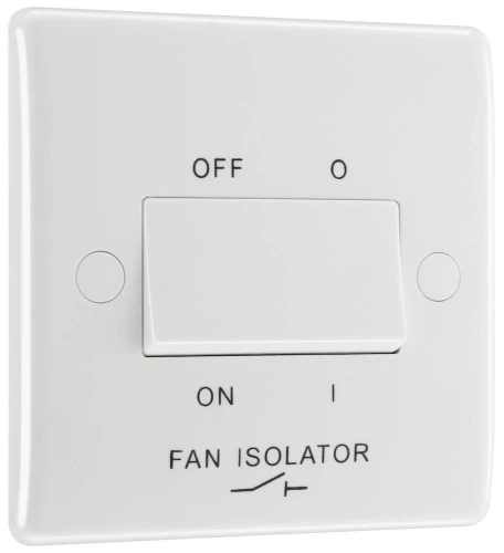BG Nexus Series White Moulded 10AX Triple Pole Fan Isolator Switch