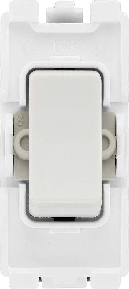BG Grid 20A Switch Module 2 Way, Double Pole, White