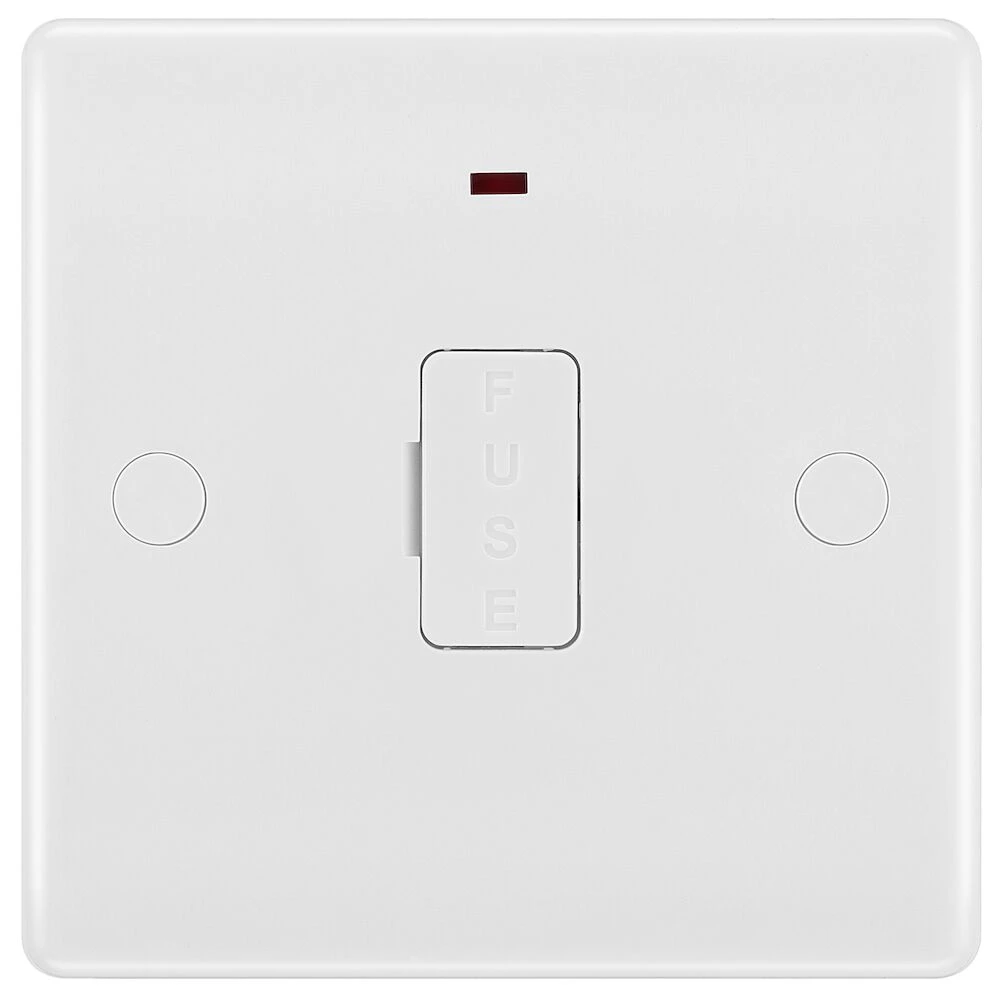 BG Nexus Series White Moulded 13A Unswitched Fused Connection Unit with LED Indicator and Flex Outlet
