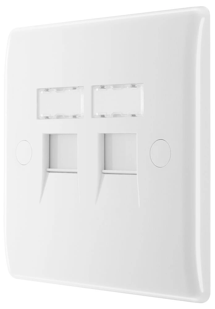 BG Nexus Series White Moulded Double RJ45 Telephone Socket IDC Type
