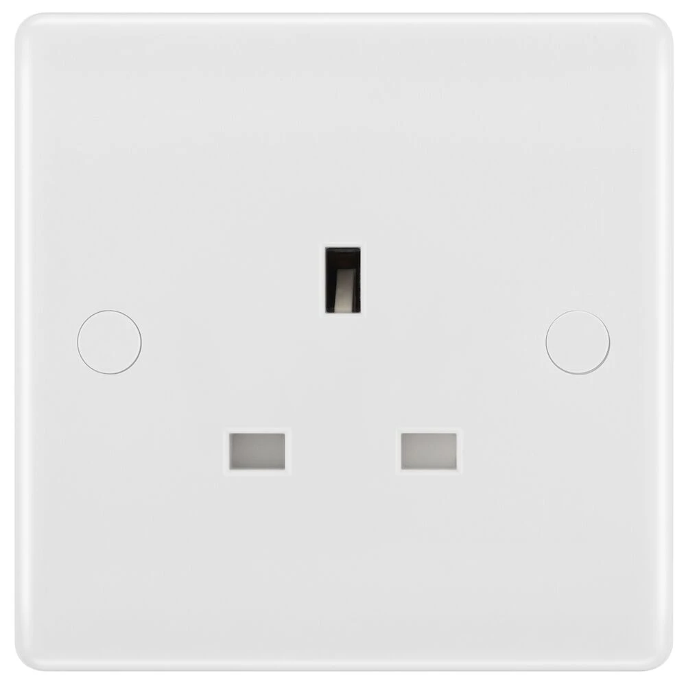 BG Nexus Series White Moulded 13A Single Unswitched Socket