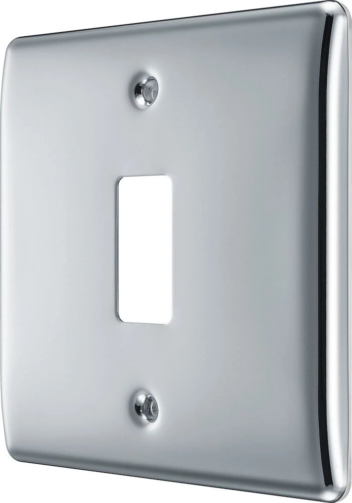 BG Grid Nexus Metal Square Front Plate 1 Module, Polished Chrome