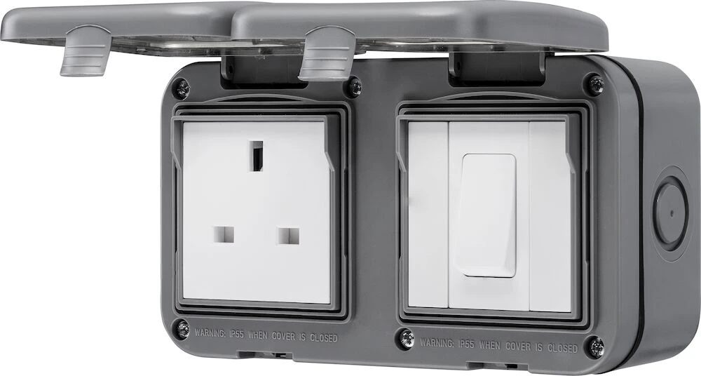 Weatherproof 13A Single Socket With Single Switch, IP55